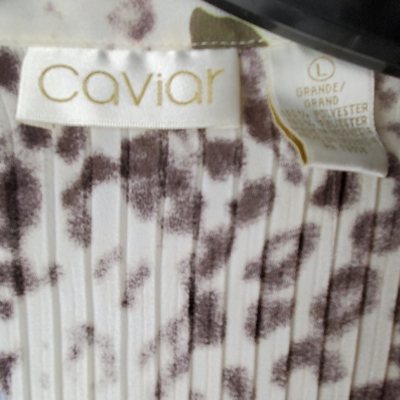 Caviar Sleeveless Floral Print Pleated Shirt Large - Picture 2 of 5